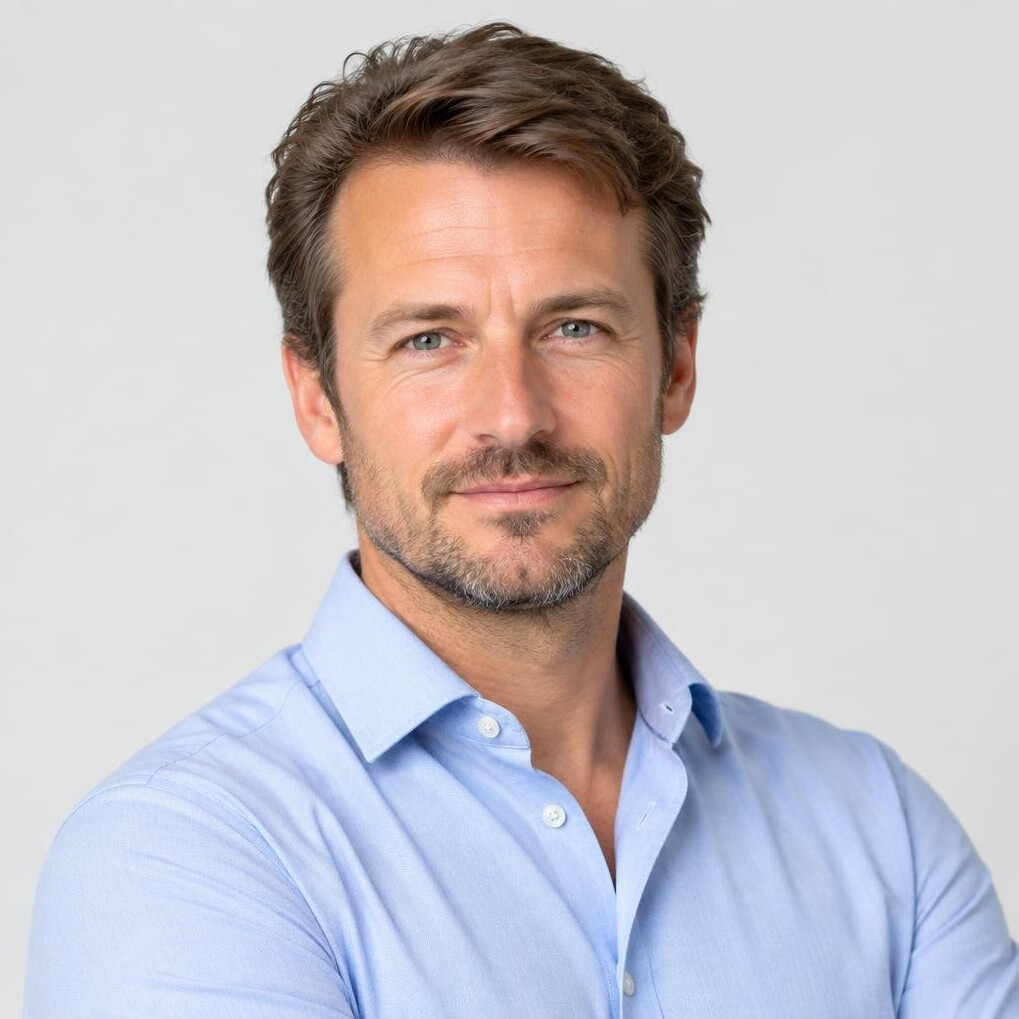 Studio portrait of a confident professional man